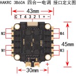 Großhandel HAKRC 32Bit 60A 2-6S 4 in1 Bürstenloser ESC DShot150/300/600/1200 PWM Oneshot125/42 Mults hot für Drohnen hubschrauber HAKRC